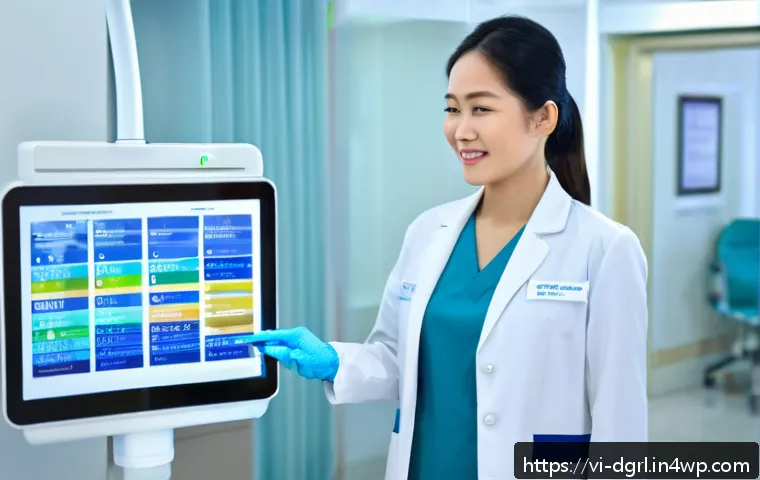 디지털 페인 관리의 정책 및 규제 현황 - A modern Vietnamese healthcare professional in a clean, bright clinic environment demonstrating the ...